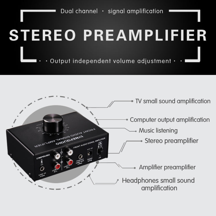 B015 Front Stereo Signal Amplifier Booster Headphones Speaker Amplifier Headset Dual-Audio Source, B015