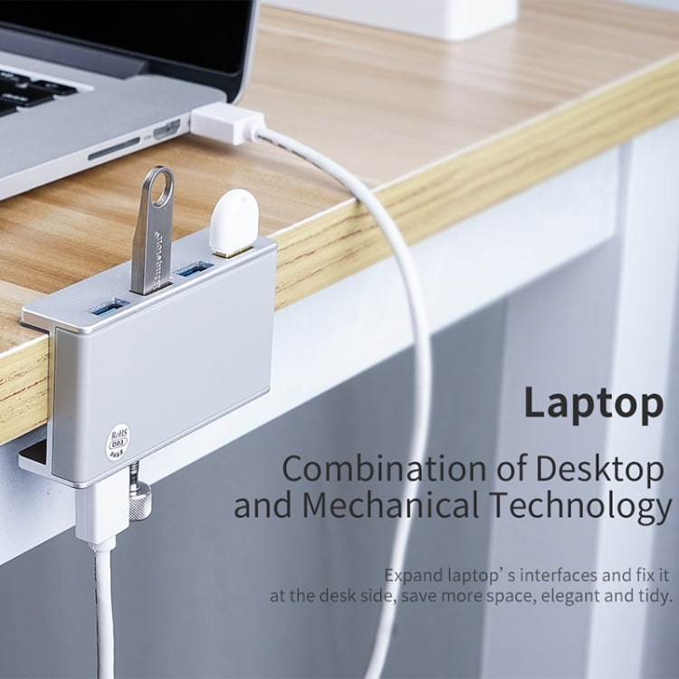 ORICO  MH4PU-P Aluminum Alloy 4 Port USB3.0 Clip-type HUB, MH4PU-P(Silver)