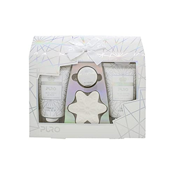 Style & Grace Puro Gift Of The Glow Gift Set 4 Pieces (1 x 10ml Lip Balm
1 x 50g Bath Fizzer
1 x 110ml Body Lotion
1 x 110ml Body Wash)