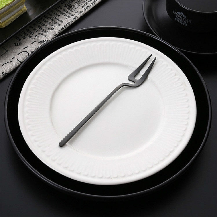Stainless Steel V-shaped Wall Hanging Design Simple Coffee Spoon Fork Creative Long Handle Stirring Tableware, Spoon Black, Fork Black, Spoon Gold, Fork Gold, Spoon Rose Gold, Fork Rose Gold