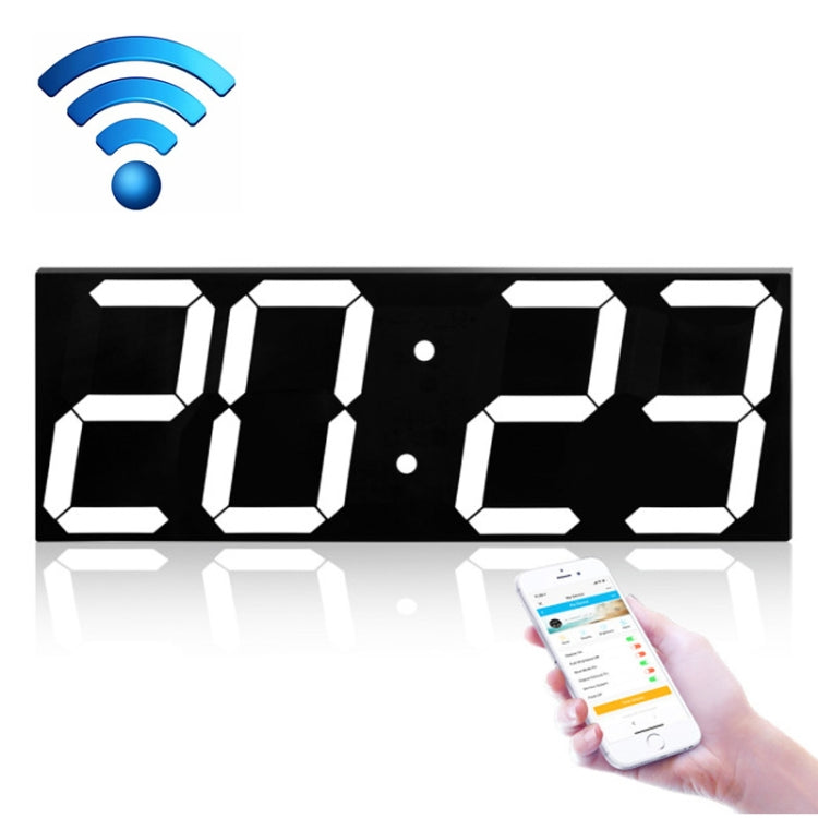 LED Digital Clock Living Room Wall Clock Creative WIFI Clock US Plug, 4 Bit WIFI Hollow White, 4 Bit WIFI Hollow Red, 4 Bit WIFI Sealed Box White