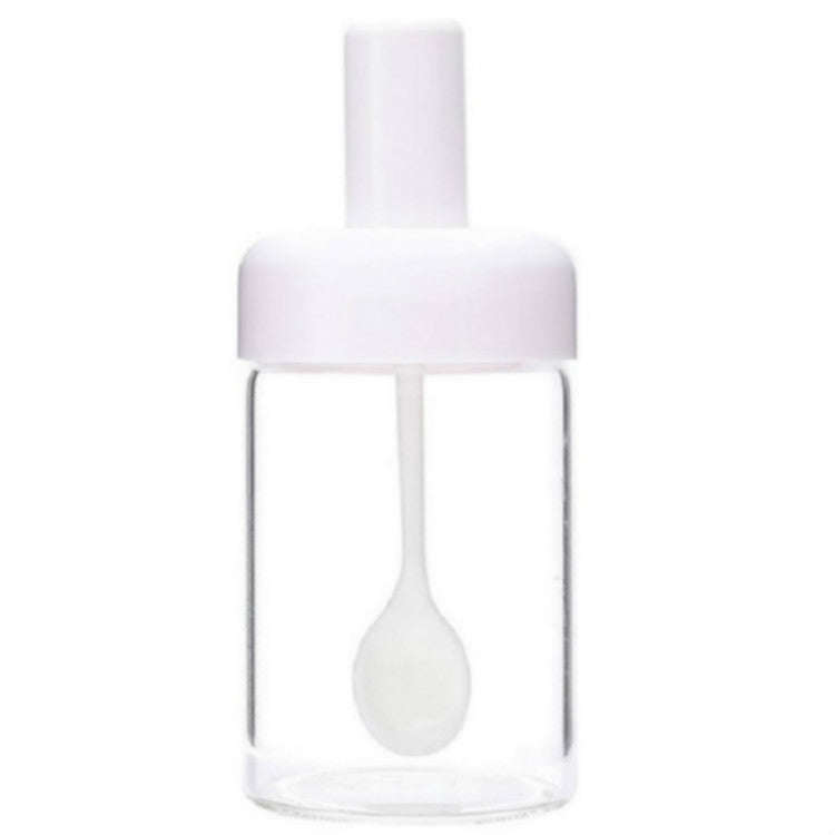 Kitchenware Seasoning Jar Spoon Cover Integrated Sealing Moisture-proof Cruet, White