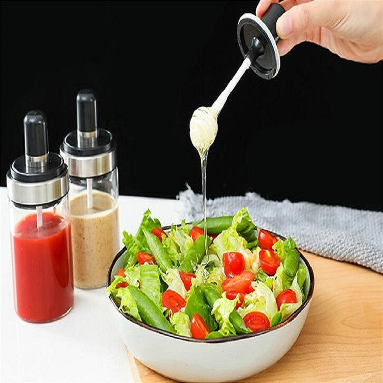 Kitchenware Seasoning Jar Spoon Cover Integrated Sealing Moisture-proof Cruet, White