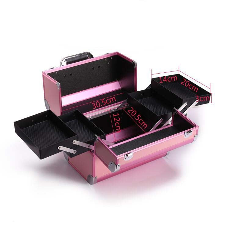 Professional Makeup Box Beauty Salon Manicure Toolbox, Magic Red, Coral Powder, Elegant Black, Noble Powder, Oversized Black, Oversized Pink