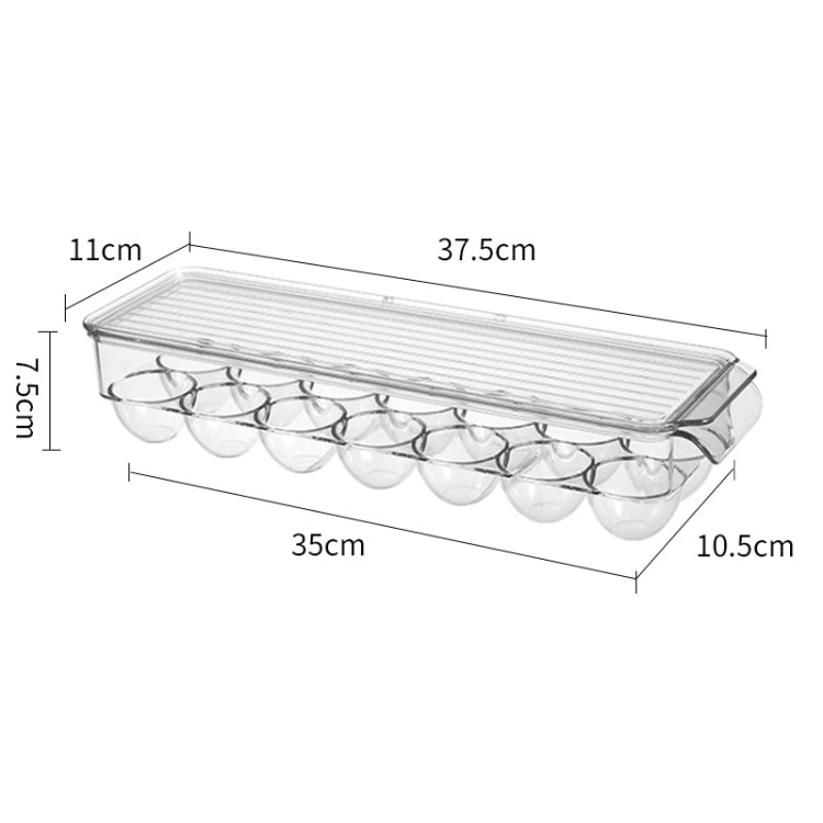 Kitchen Refrigerator Storage Box Compartment with Lid Egg Storage Box, 14 Grid