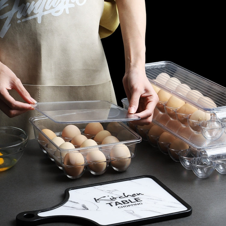Kitchen Refrigerator Storage Box Compartment with Lid Egg Storage Box, 14 Grid