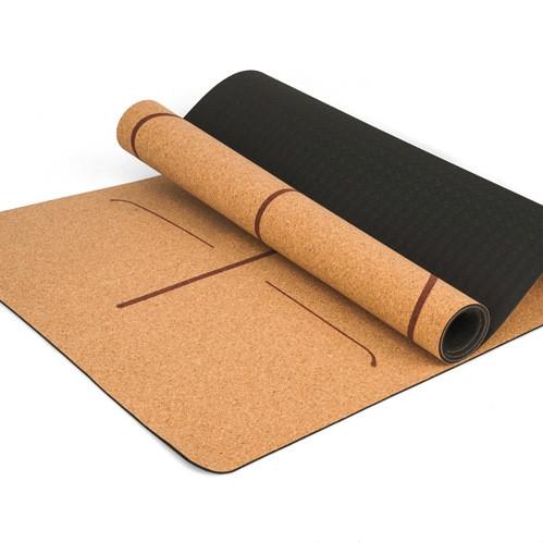 183X68cm Natural Cork TPE Yoga Mat Fitness Mats Pilates Non-slip Yoga Mats, TPE Mat Beige