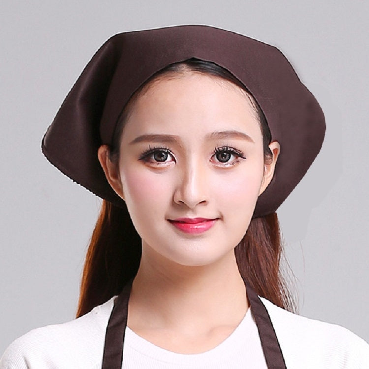 Waiter Men and Women Kitchen Work Turban Hat Triangle Scarf Chef Hat, Adjustable