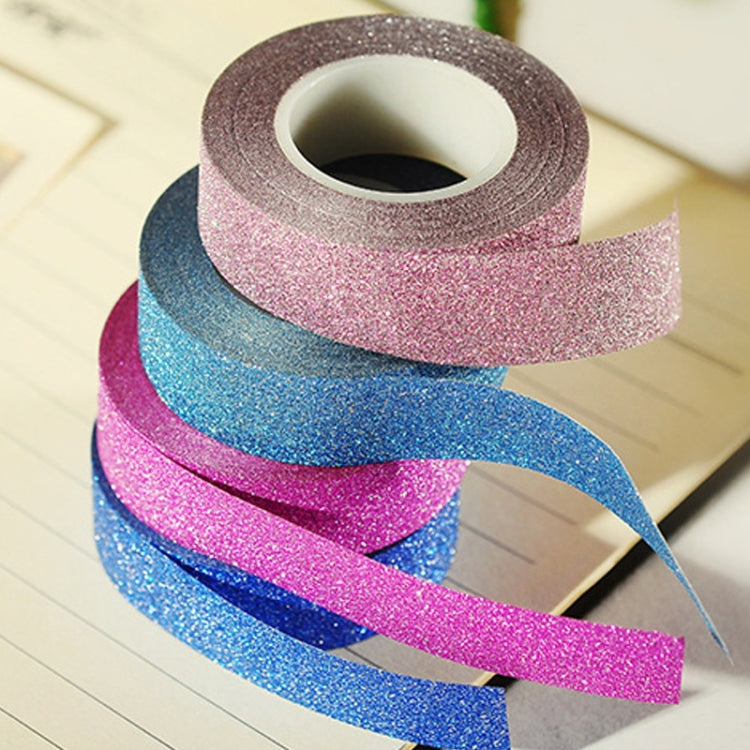 Flash Washi Sticky Paper Tape Label DIY Decorative Tape, Length: 10m, Golden Yellow, Rose Red, Sky Blue, Skin Pink, Orange, Green, Pink, Silver, Royal Blue, Coffee, Black, Floral, Light Gold, Jasper, Dark Blue