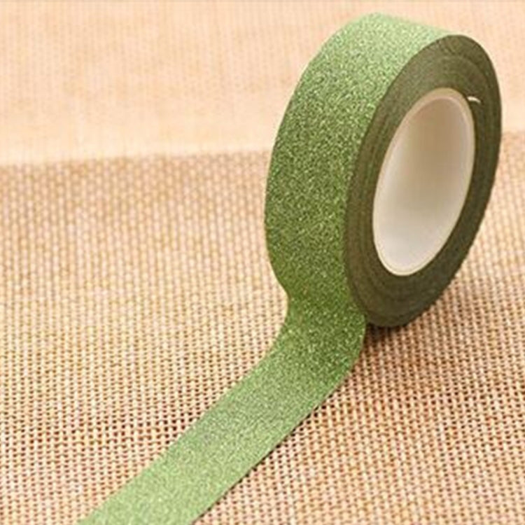 Flash Washi Sticky Paper Tape Label DIY Decorative Tape, Length: 10m, Golden Yellow, Rose Red, Sky Blue, Skin Pink, Orange, Green, Pink, Silver, Royal Blue, Coffee, Black, Floral, Light Gold, Jasper, Dark Blue