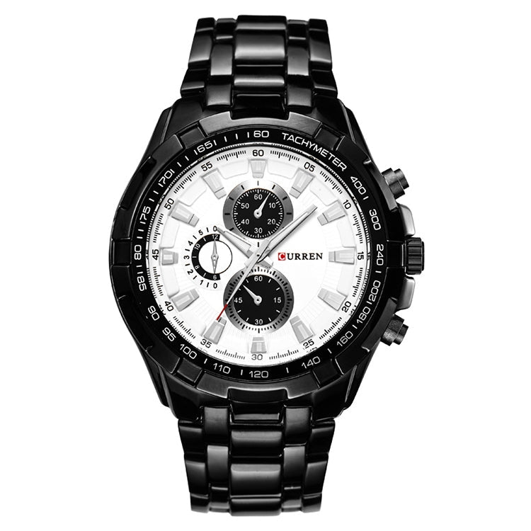 CURREN 8023 Men Stainless Steel Analog Sport Quartz Watch, White case white face, Silver case gold face, Silver case gold ring black face, Black case white face, Black case black face, Black case gold ring white face, Black case gold face              ...