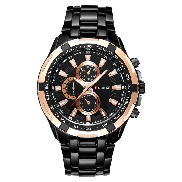 CURREN 8023 Men Stainless Steel Analog Sport Quartz Watch, White case white face, Silver case gold face, Silver case gold ring black face, Black case white face, Black case black face, Black case gold ring white face, Black case gold face              ...