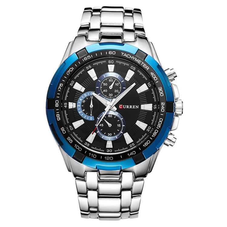 CURREN 8023 Men Stainless Steel Analog Sport Quartz Watch, White case white face, Silver case gold face, Silver case gold ring black face, Black case white face, Black case black face, Black case gold ring white face, Black case gold face              ...