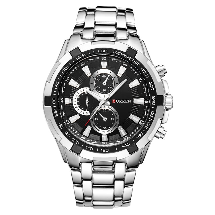 CURREN 8023 Men Stainless Steel Analog Sport Quartz Watch, White case white face, Silver case gold face, Silver case gold ring black face, Black case white face, Black case black face, Black case gold ring white face, Black case gold face              ...