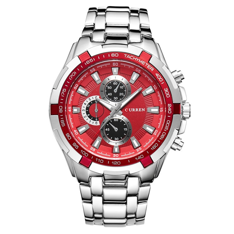 CURREN 8023 Men Stainless Steel Analog Sport Quartz Watch, White case white face, Silver case gold face, Silver case gold ring black face, Black case white face, Black case black face, Black case gold ring white face, Black case gold face              ...