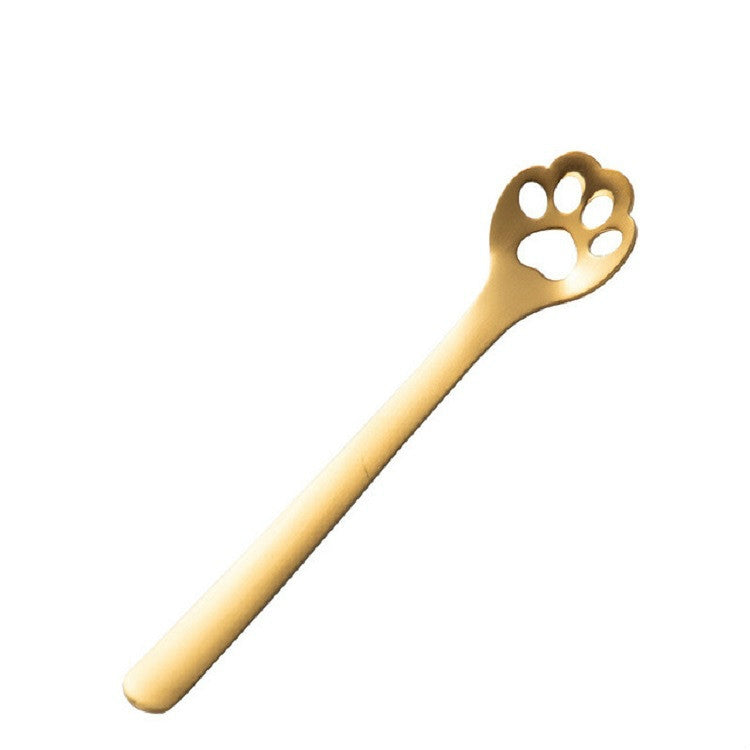 Stainless Steel Creative Cat Claw Coffee Spoon Dessert Cake Spoon, Cat Claw Spoon Gold, Hollow Cat Claw Spoon Gold, Cat Claw Spoon Rose Gold, Hollow Cat Claw Spoon Rose Gold, Cat Claw Spoon Black, Hollow Cat Claw Spoon Black, Cat Claw Spoon Colorful   ...