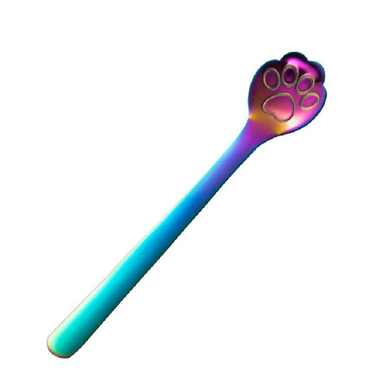 Stainless Steel Creative Cat Claw Coffee Spoon Dessert Cake Spoon, Cat Claw Spoon Gold, Hollow Cat Claw Spoon Gold, Cat Claw Spoon Rose Gold, Hollow Cat Claw Spoon Rose Gold, Cat Claw Spoon Black, Hollow Cat Claw Spoon Black, Cat Claw Spoon Colorful   ...