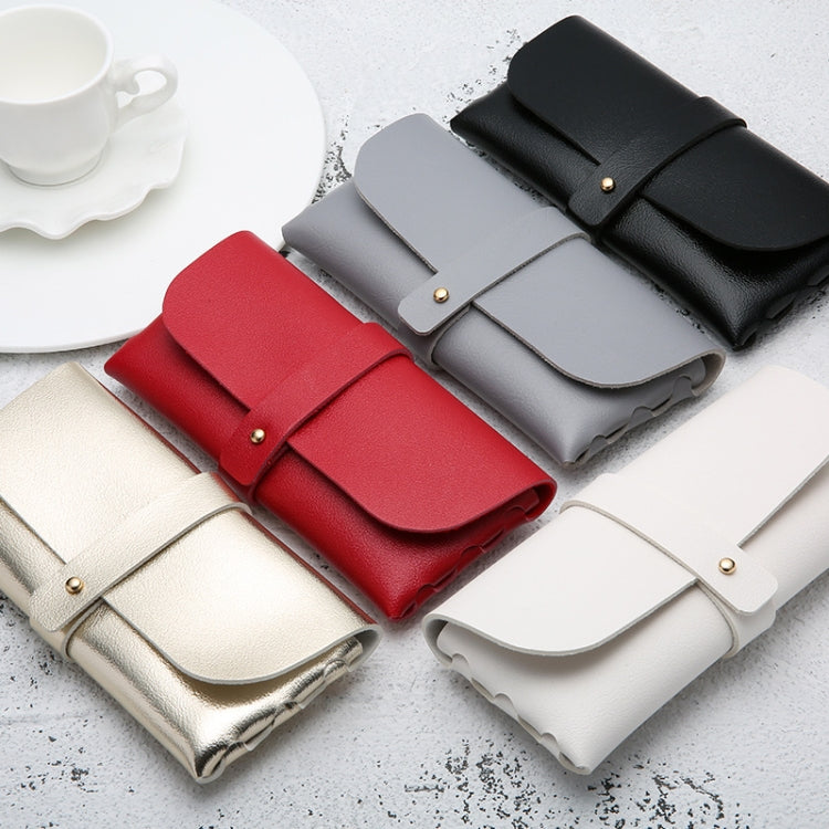 Fashion Portable Glasses Case Magnetic PU Leather Foldable Glasses Box for Eyeglass Oversize Sunglasses, Magnetic PU Gray, Magnetic PU Gold, Magnetic PU White, Magnetic PU Black, Magnetic PU Red