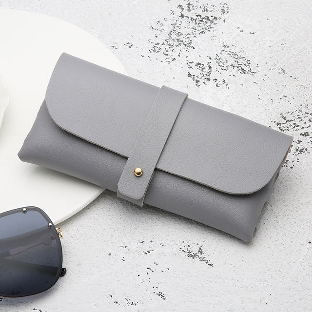 Fashion Portable Glasses Case Magnetic PU Leather Foldable Glasses Box for Eyeglass Oversize Sunglasses, Magnetic PU Gray, Magnetic PU Gold, Magnetic PU White, Magnetic PU Black, Magnetic PU Red