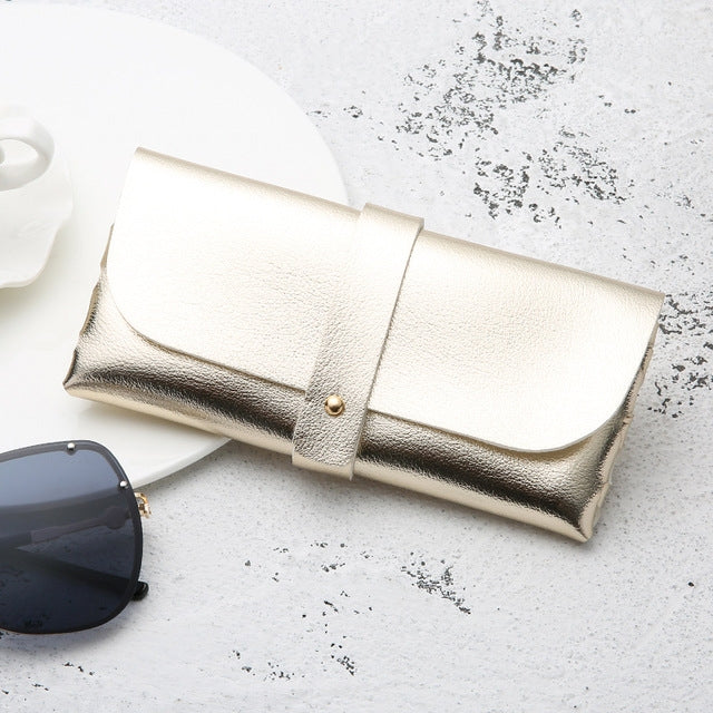 Fashion Portable Glasses Case Magnetic PU Leather Foldable Glasses Box for Eyeglass Oversize Sunglasses, Magnetic PU Gray, Magnetic PU Gold, Magnetic PU White, Magnetic PU Black, Magnetic PU Red