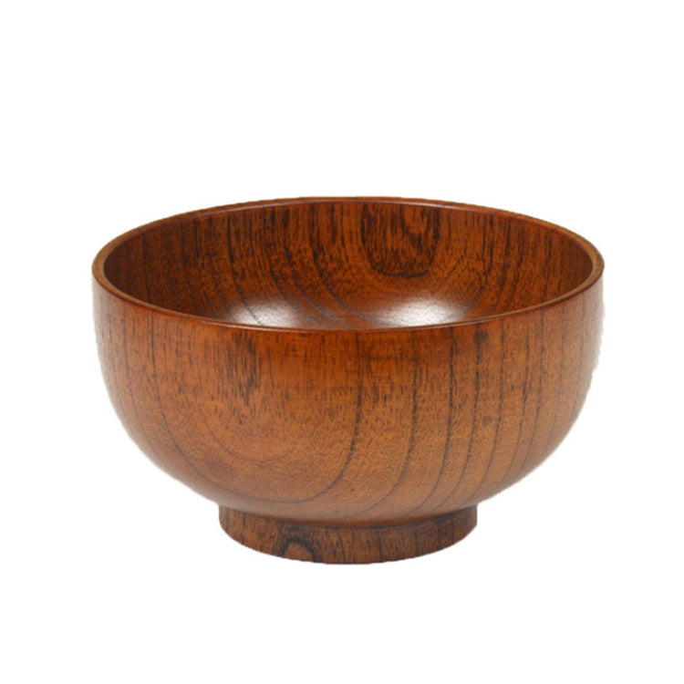 Adult Children Jujube Solid Wood Bowl Soup Noodle Bowl Household Tableware, Diameter 10.5 cm, Diameter 11.5 cm