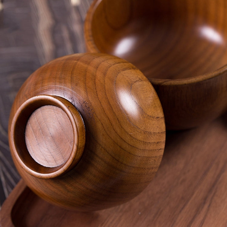 Adult Children Jujube Solid Wood Bowl Soup Noodle Bowl Household Tableware, Diameter 10.5 cm, Diameter 11.5 cm