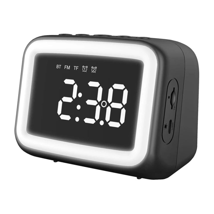 BT-511 Mini LED HD Mirror Bluetooth Speaker, Support 32GB TF Card & 3.5mm AUX & Dual Alarm Clock & Real-time Temperature & Hands-free Calling, White, Pink, Black, Red