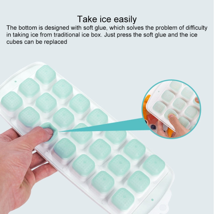 Summer 21 Grid Cool Home-made Ice Cube Ice Box Mould with Lid, 21 Grid(Pink), 21 Grid(Blue), 21 Grid(Green)