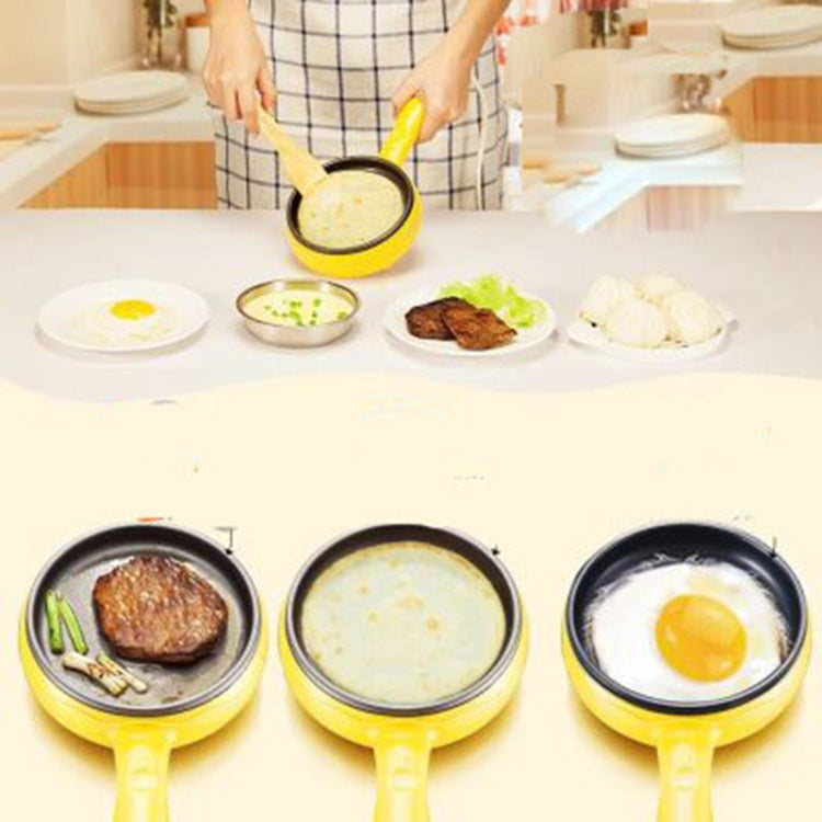 Multifunction Mini  Non-Stick Frying Pan Boiler Steamer Cooker Poached Eggpot, Yellow single frying pan + wooden shovel, Pink single frying pan + wooden shovel, Blue single frying pan + wooden shovel, Yellow single layer package + wooden shovel        ...
