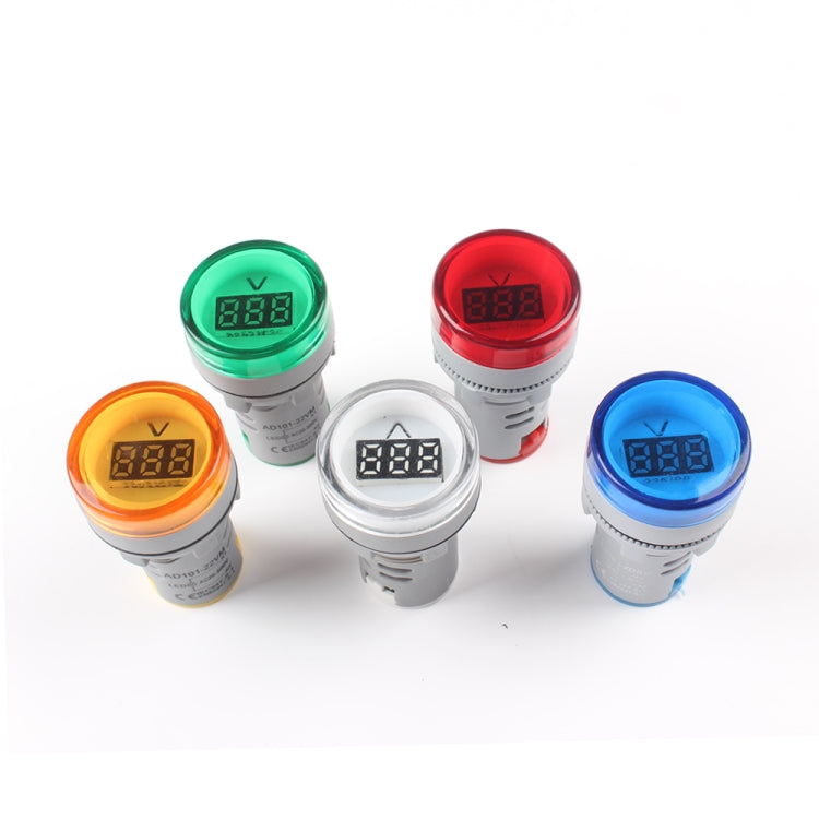 AD16-22DSV  Mini Digital Display 60-500V General Indicator AC Voltmeter, Open Hole: 22mm, 60-500V White, 60-500V Red, 60-500V Green, 60-500V Yellow, 60-500V Blue