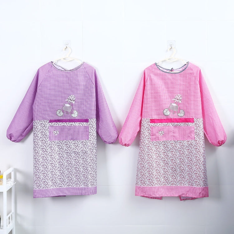 Kitchen Anti-fouling Oil-proof Adult Gowns Home Apron, with Long Sleeve, Coffee, Purple, Blue, Pink