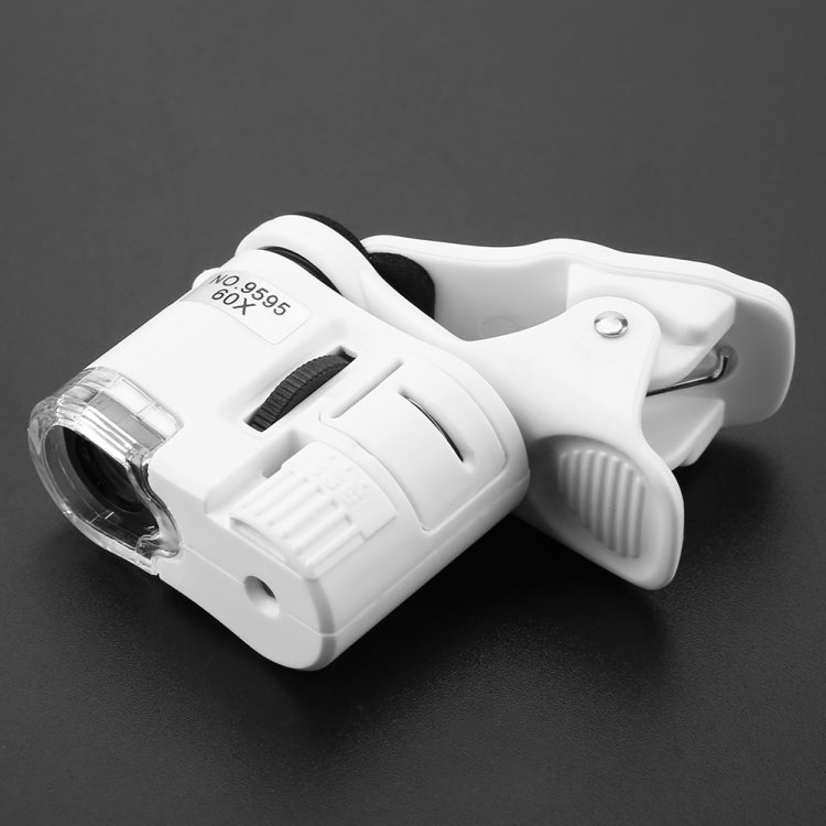 9595W1 60 Times Magnifying Glass Mobile Phone HD Microscope with Led Light