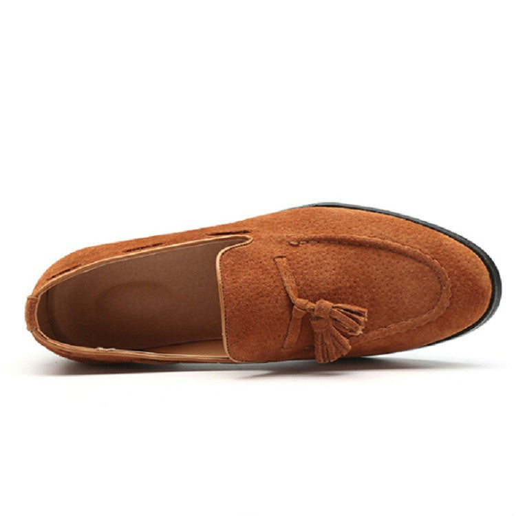 Men Leather Shoes Suede Tassels Slip-on Peas Shoes, 43, 37, 38, 39, 40, 41, 42, 44, 45, 46, 47, 48