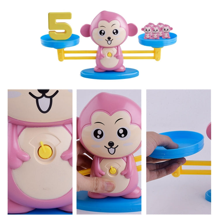 Monkey Balance Scale Toy Child Educational Math Toys, Monkey Pink