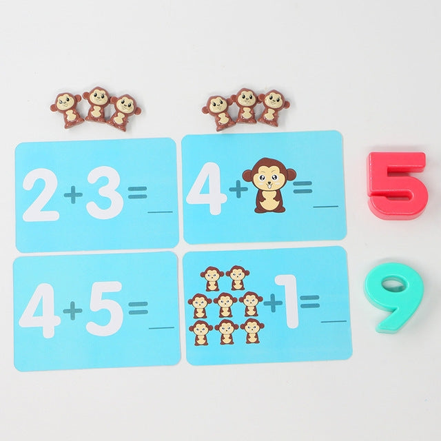 Monkey Balance Scale Toy Child Educational Math Toys, Monkey Pink
