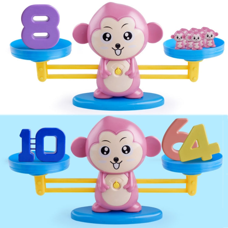 Monkey Balance Scale Toy Child Educational Math Toys, Monkey Pink