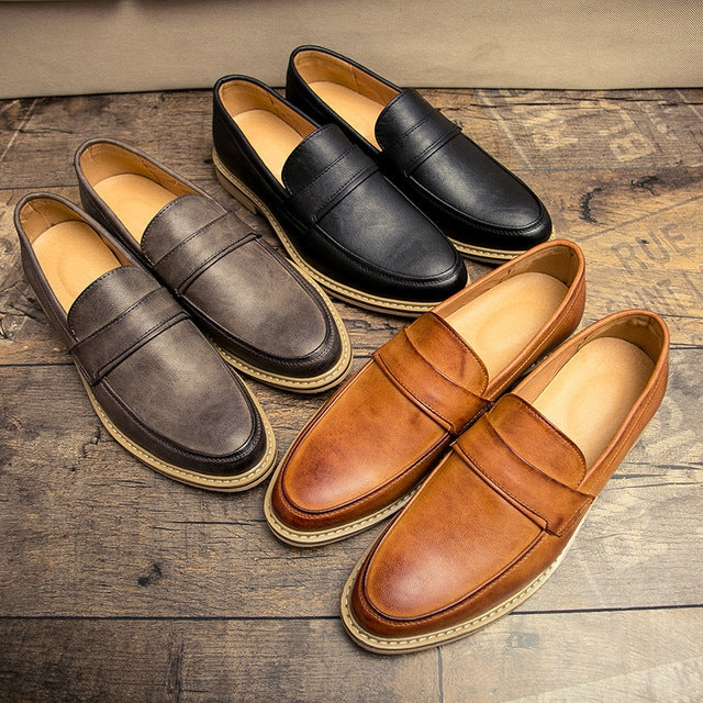 British Style Pointed Shoes Versatile Casual Shoes Slip-on Men Shoes, 42