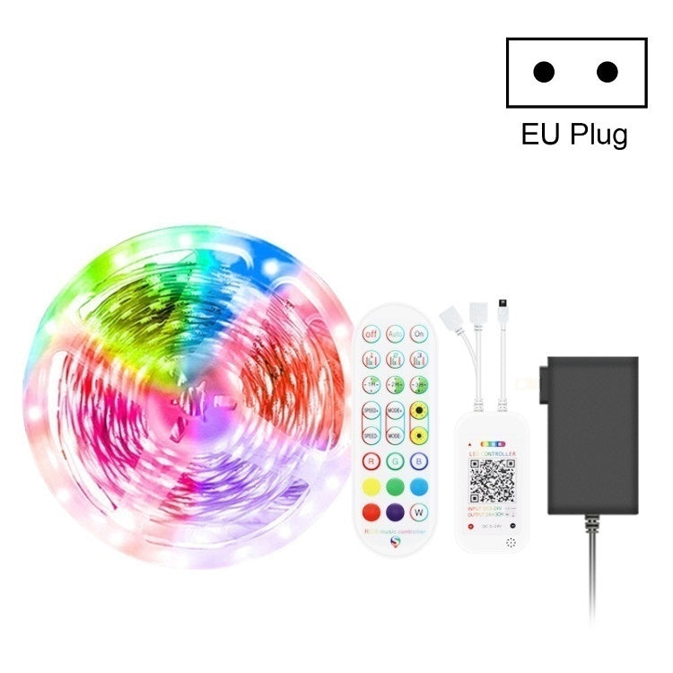 Bluetooth Suit Smart Music Sound Control Light Strip Non-waterproof 5050 RGB Colorful Atmosphere LED Light Strip With 24-Keys Remote Control, 5M 150 LEDs, 5M 300 LEDs, 10M 300 LEDs, 10M 600 LEDs, 15M 450 LEDs, 15M 270 LEDs