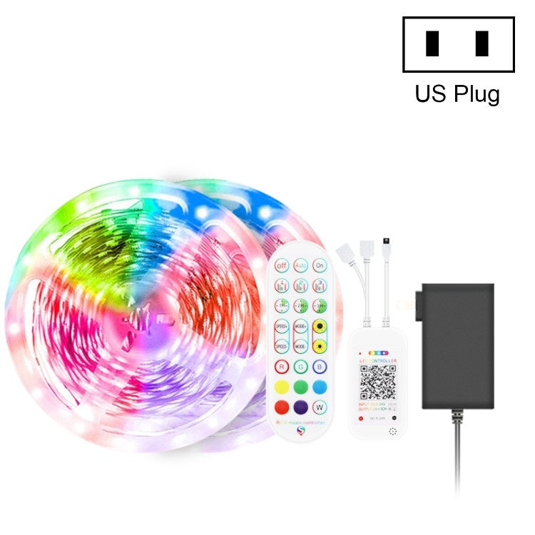 Bluetooth Suit Smart Music Sound Control Light Strip Non-waterproof 5050 RGB Colorful Atmosphere LED Light Strip With 24-Keys Remote Control, 5M 150 LEDs, 5M 300 LEDs, 10M 300 LEDs, 10M 600 LEDs, 15M 450 LEDs, 15M 270 LEDs