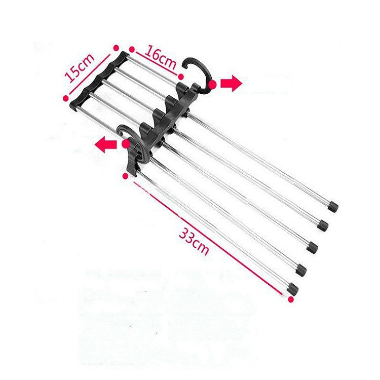 Multifunctional  5 in 1 Telescopic Folding Wardrobe Magic Trousers Rack, 5 in 1 Telescopic Rack