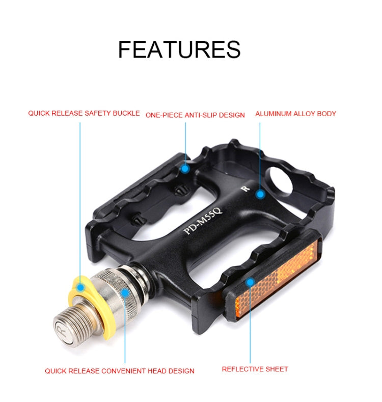 PROMEND Quick Release Ultralight  Aluminium Alloy Bearing Bike Pedals, PD-M55Q