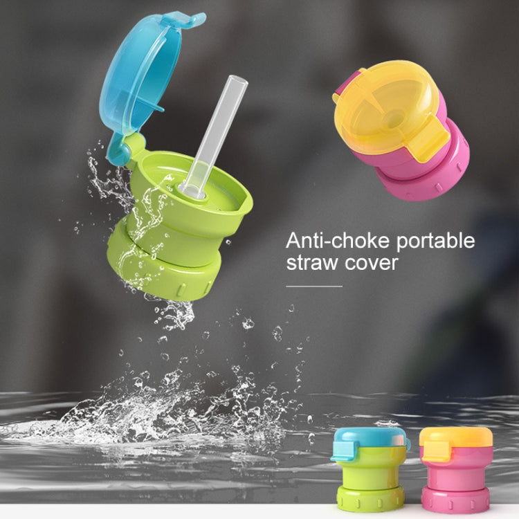 Children Portable Bottled Drinks Anti-overflow Anti-squash Replacement Straw Cap, Red, Blue, Green