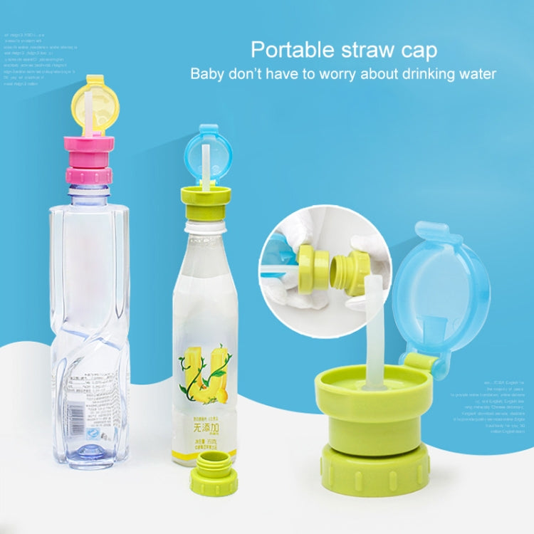 Children Portable Bottled Drinks Anti-overflow Anti-squash Replacement Straw Cap, Red, Blue, Green