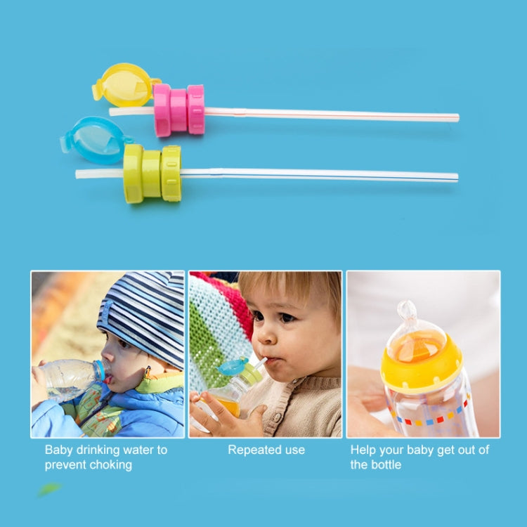 Children Portable Bottled Drinks Anti-overflow Anti-squash Replacement Straw Cap, Red, Blue, Green