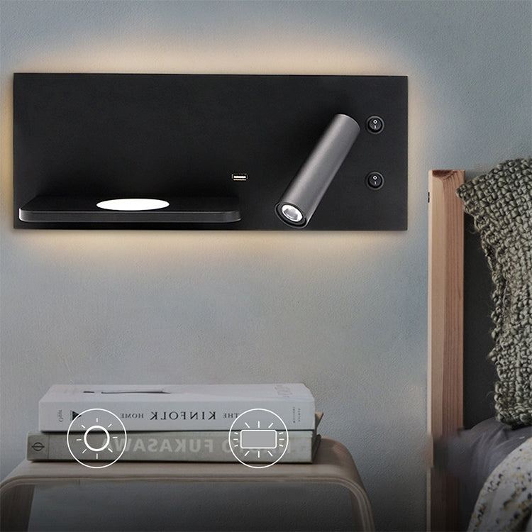 Wireless Wall Lamp USB 5V Charger Wall Lights Hotel Headboard Reading Lighting Spot Luminaire Lamp, Left