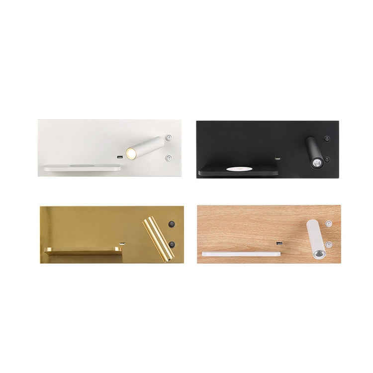 Wireless Wall Lamp USB 5V Charger Wall Lights Hotel Headboard Reading Lighting Spot Luminaire Lamp, Left