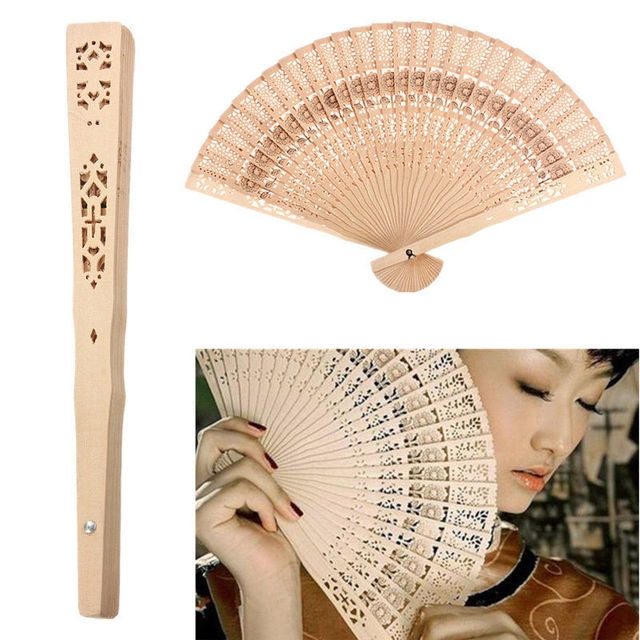 Ancient Style Fragrant Wood Fan Folding Fan Dance Fan Solid Craft Fan, Size:8 inch, 8 inch