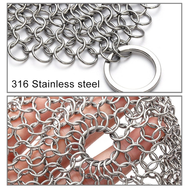 Stainless Steel Square Cast Iron Cleaner Pot Brush Scrubber Home Cookware Kitchen Cleaning Tool, 4×4inch, 5×5inch, 6×6inch, 7×7inch, 8×8inch, 8×6inch