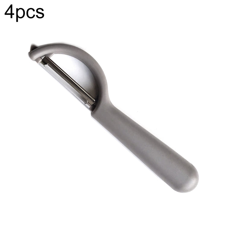 4个一卖 Stainless Steel Round Handle Peeler Sugar Cane Scraper  Fruit Plane, 4 PCS Apple Peeler Knife (Dark Gery), 4 PCS Apple Peeler Knife (Green), 4 PCS Apple Peeler Knife (White), 4 PCS Apple Peeler Knife (Light Gery), 4 PCS Apple Peeler Knife (Black) ...