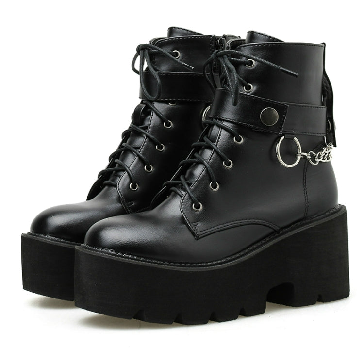 Platform - Soled Martin Boots Side Zipper Handsome Ankle Boots, 36, 38